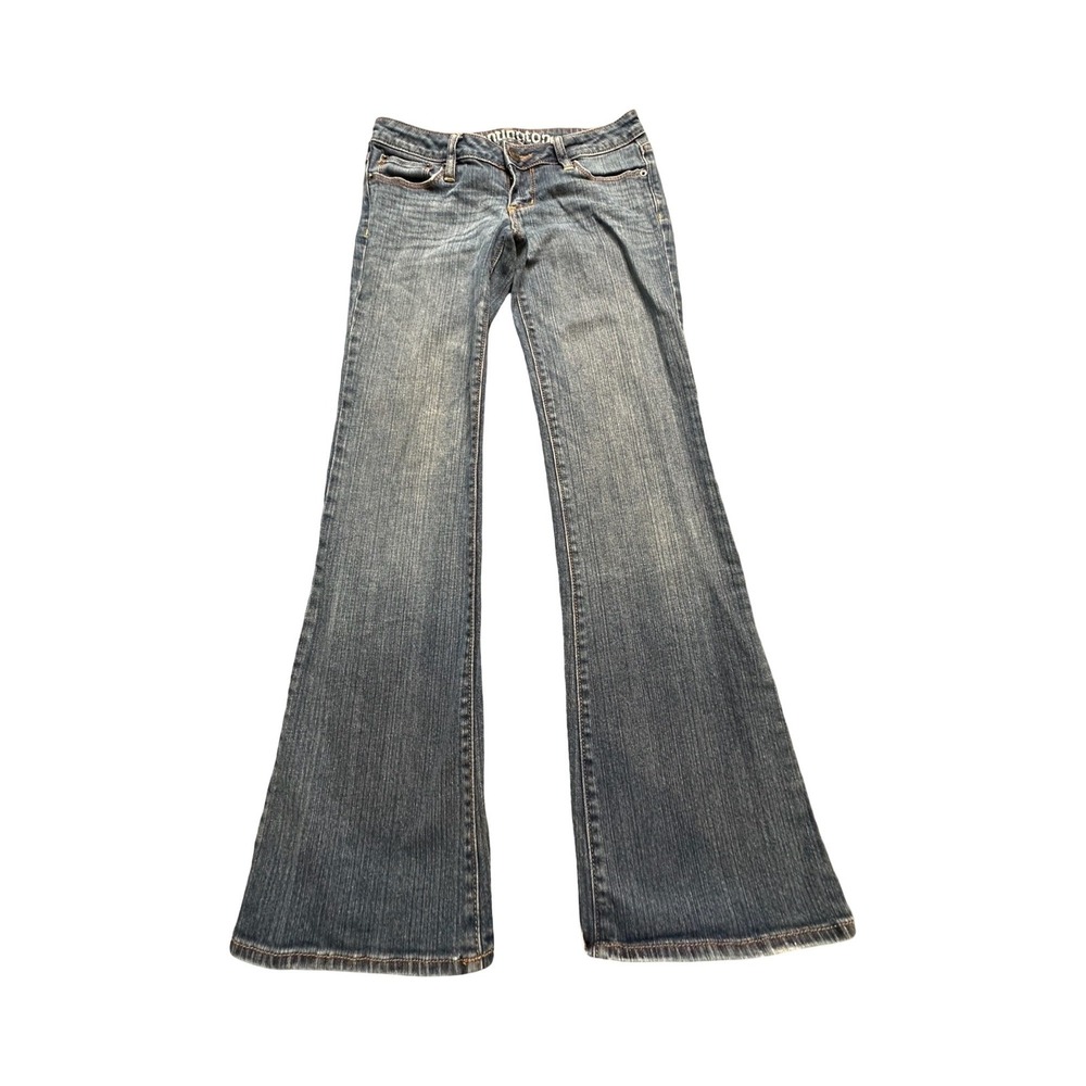 Huntington Flare Jeans Women 2-4 26X30 Blue Denim Low Rise Stretch Boho